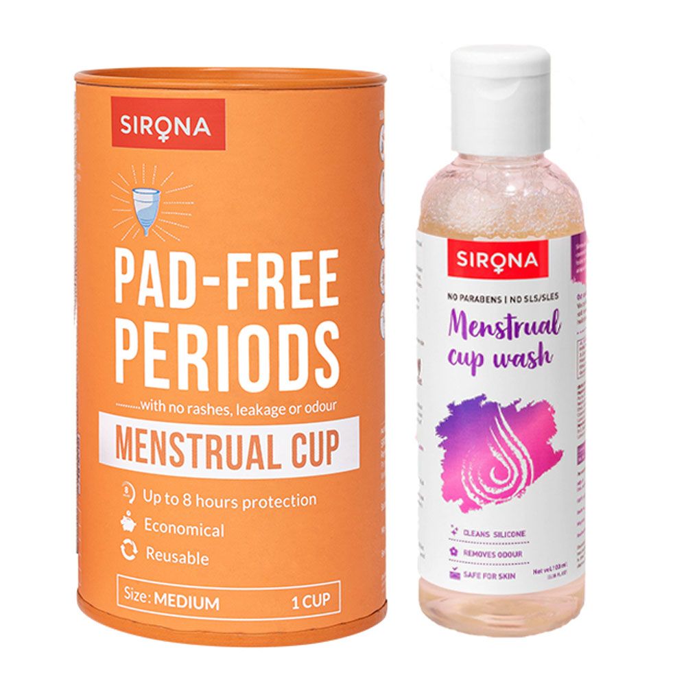 Sirona - Menstrual Cup With Cup Wash - Medium - Rose