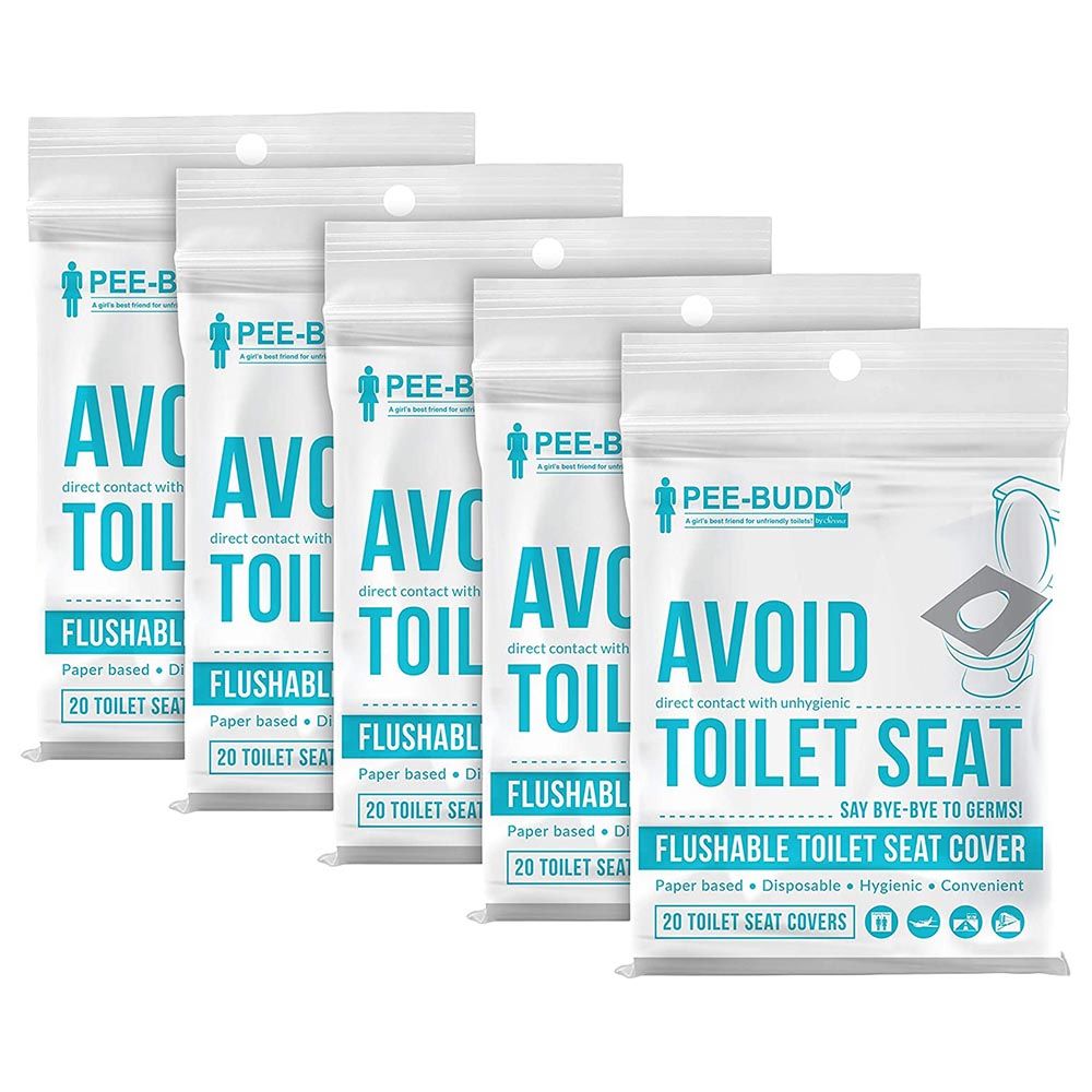 PeeBuddy - Disposable Toilet Seat Covers - 20pc, Pack of 5