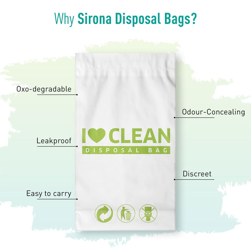 Sirona - Sanitary Disposal Bags - 45 Bags, Pack of 5