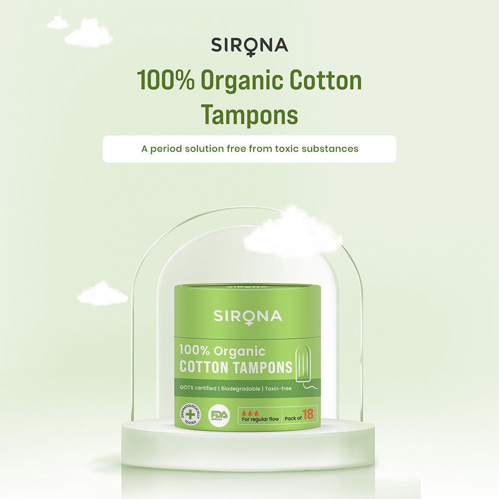 Sirona - Regular Flow Organic Tampons - 18 Pcs