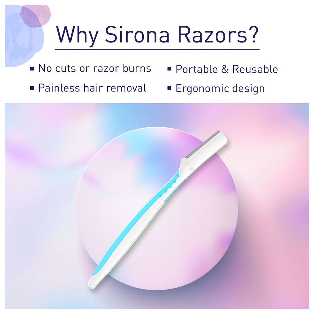 Sirona - Facial & Upper Lips Blink Razor - Pack of 3 - Turquoise