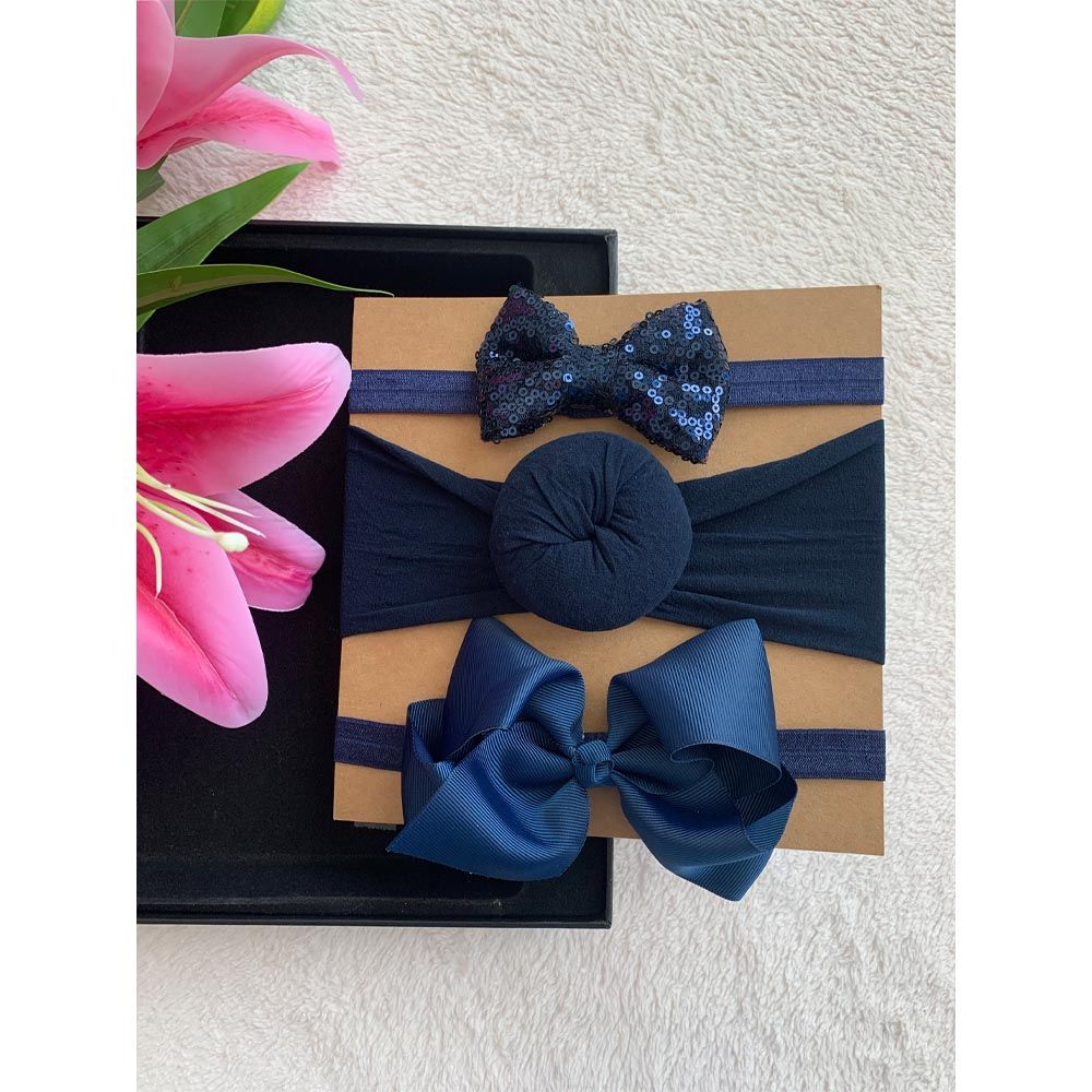 The Girl Cap - 3pc-Set - Shimmer Headband - Blue