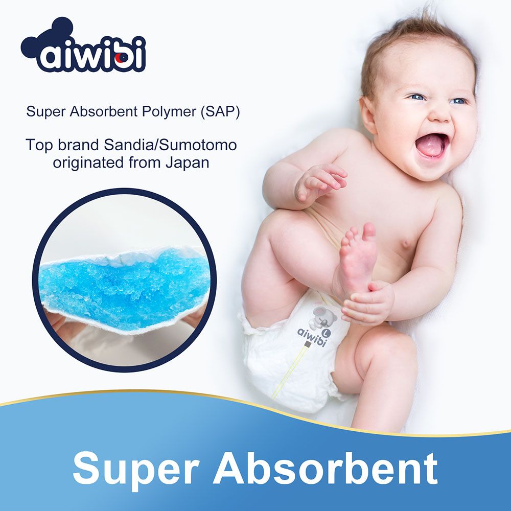 Aiwibi - Premium Baby Diaper - Size M 6-11kg - 62pcs