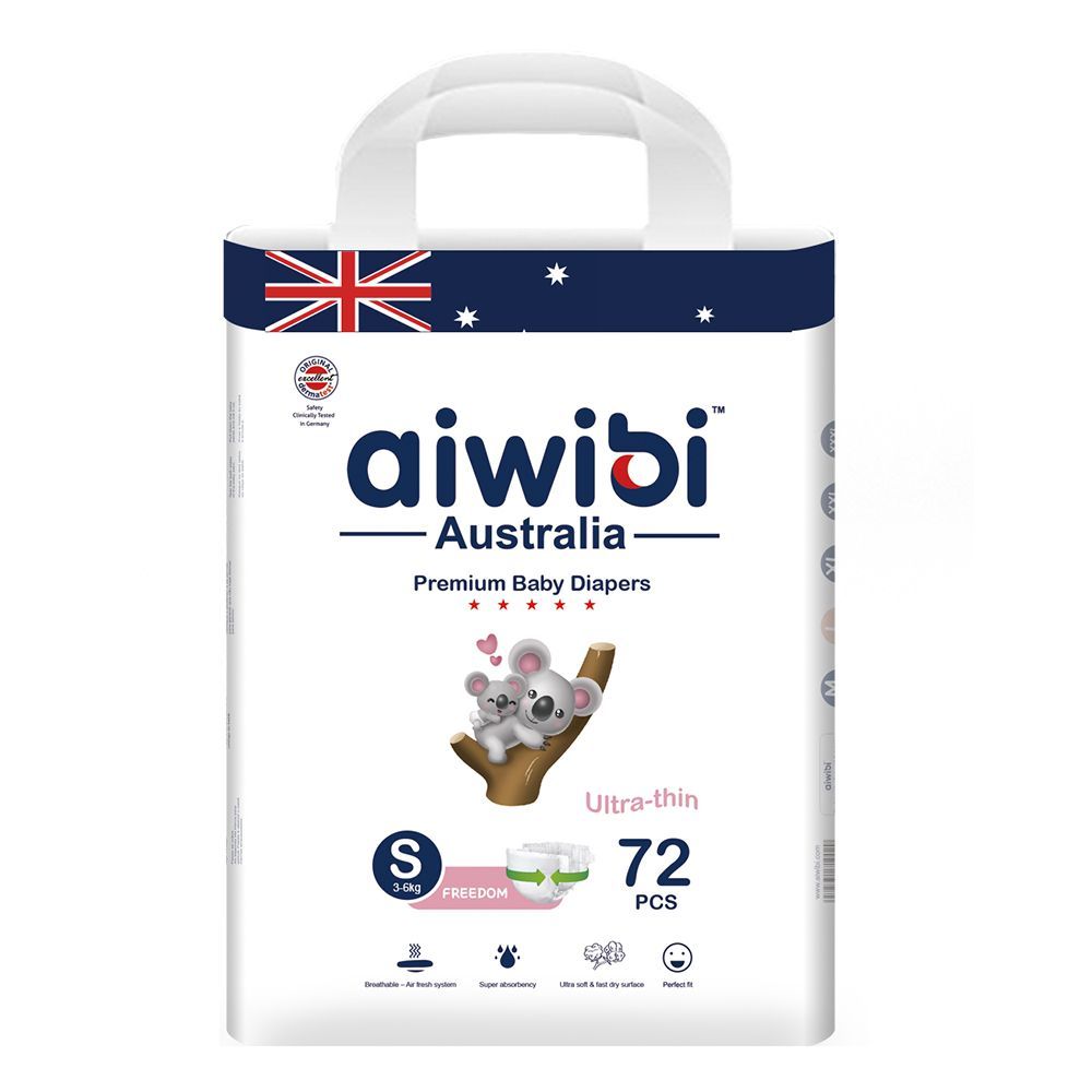 Aiwibi - Premium Baby Diapers - Size S 3-6kg 72pcs