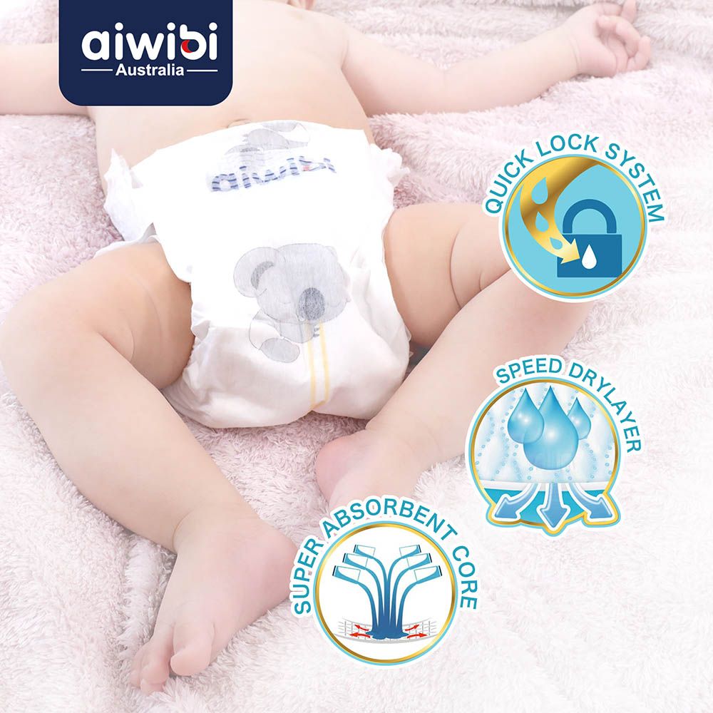 Aiwibi - Premium Baby Pants - Size 3 - M 4-10kg 48's - Pack Of 4