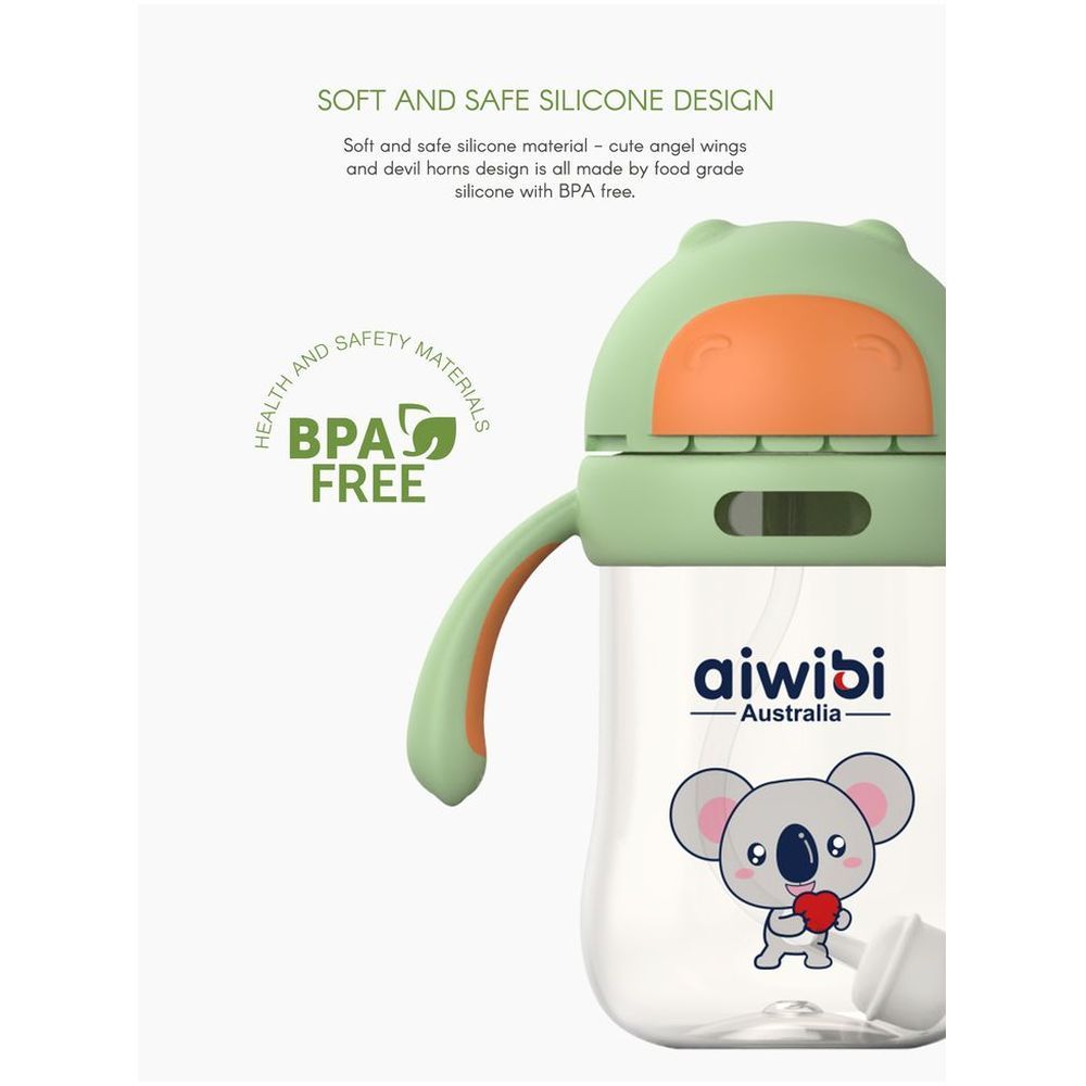 Aiwibi - Handling Cup W/ Straw 300ml - Green