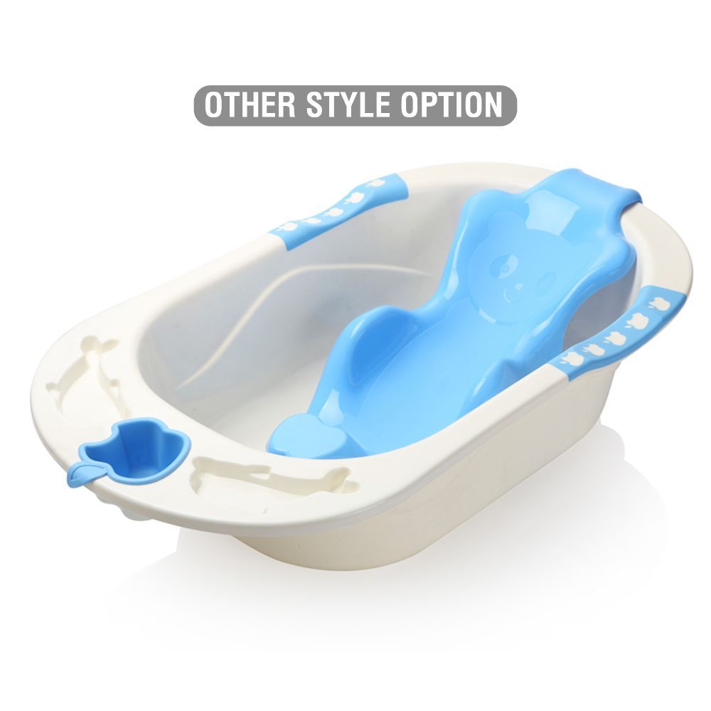 SunBaby - Plastic Bathtub w/ Bath Seat Sling - White/Blue