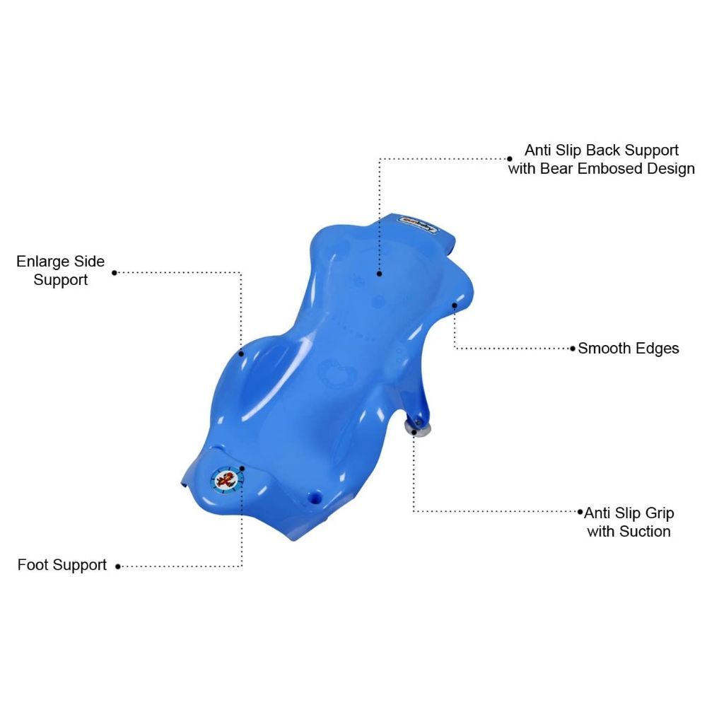 صن بيبي - كرسي استحمام مائل - مقاوم للانزلاق - أزرق