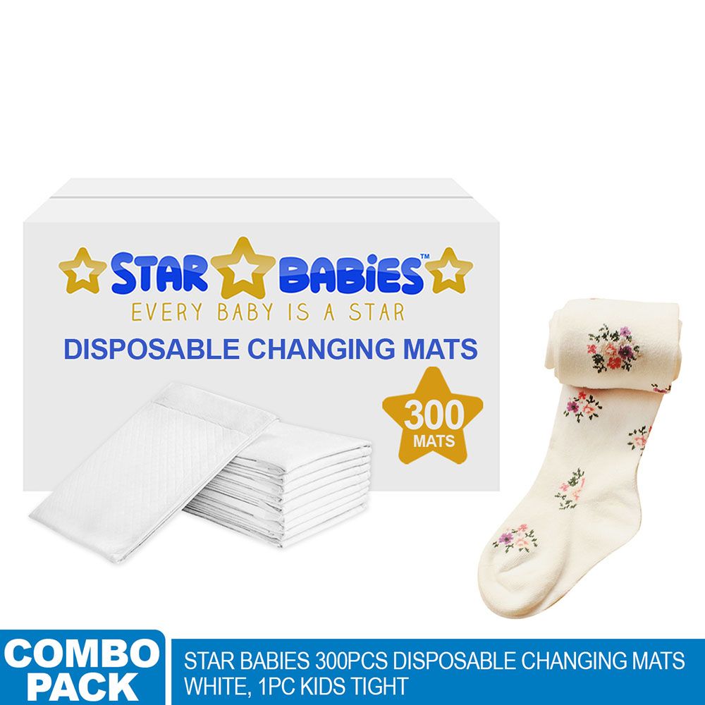 Star Babies - Changing Mats 300pcs + Kids Tights - Yellow