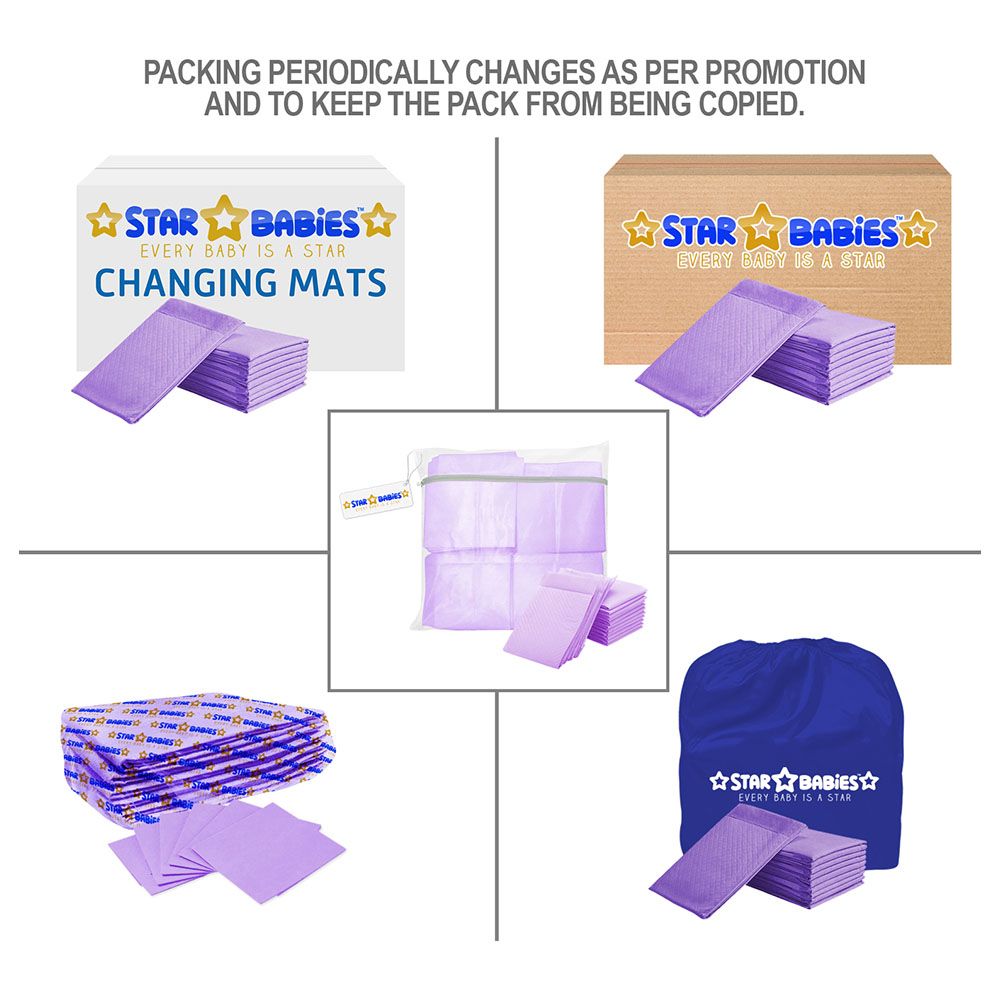 Star Babies - 200pcs Disposable Changing Mat + 10pcs Bibs