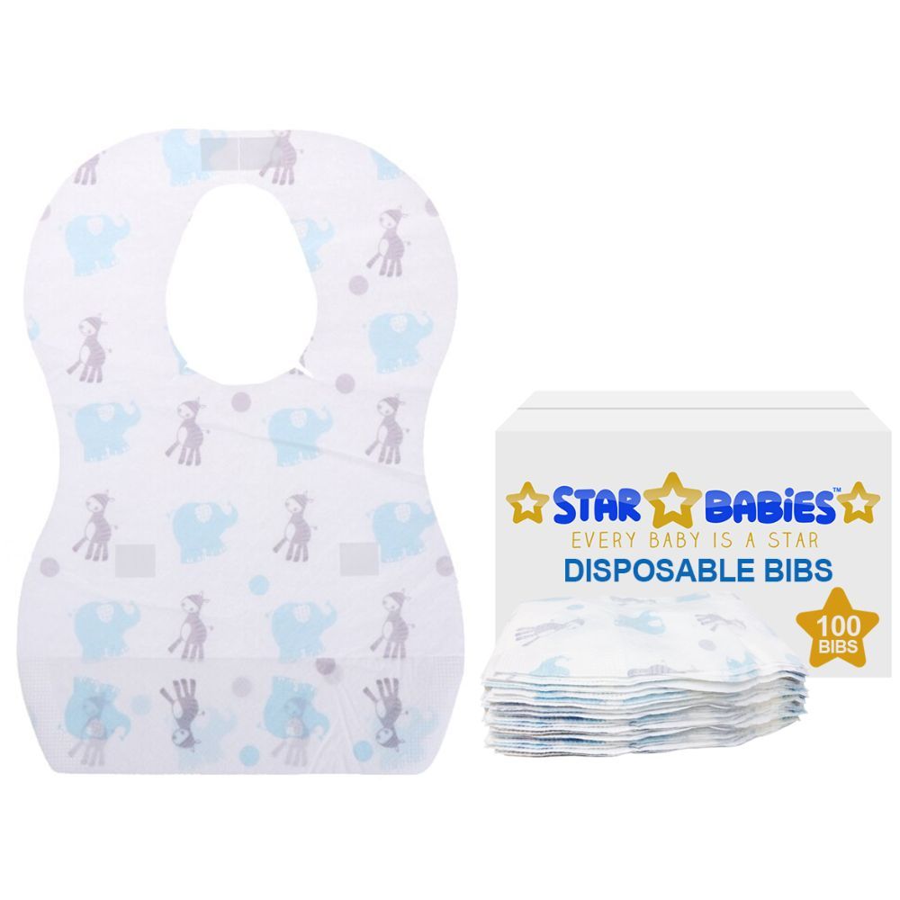 Star Babies - Elephant Printed Disposable Bibs Pack of 100