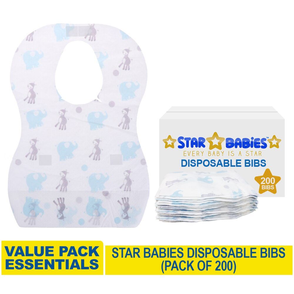 Star Babies - Elephant Printed Disposable Bibs Pack of 200