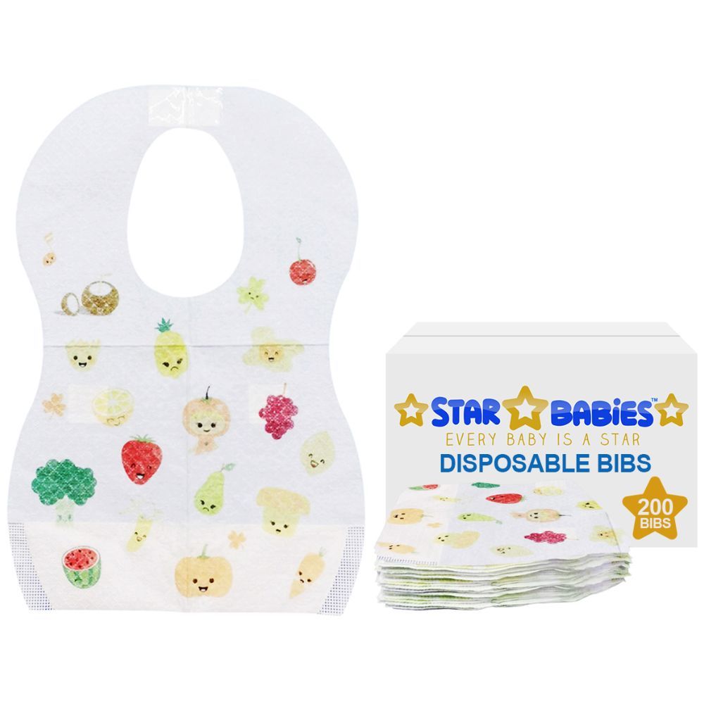 Star Babies - Fruit Printed Disposable Bibs Pack of 200