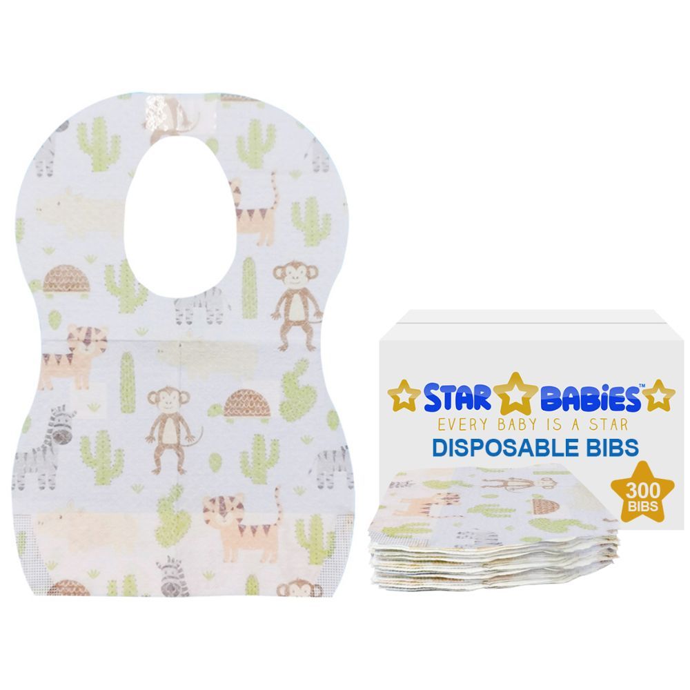 Star Babies - Animals Printed Disposable Bibs Pack of 300