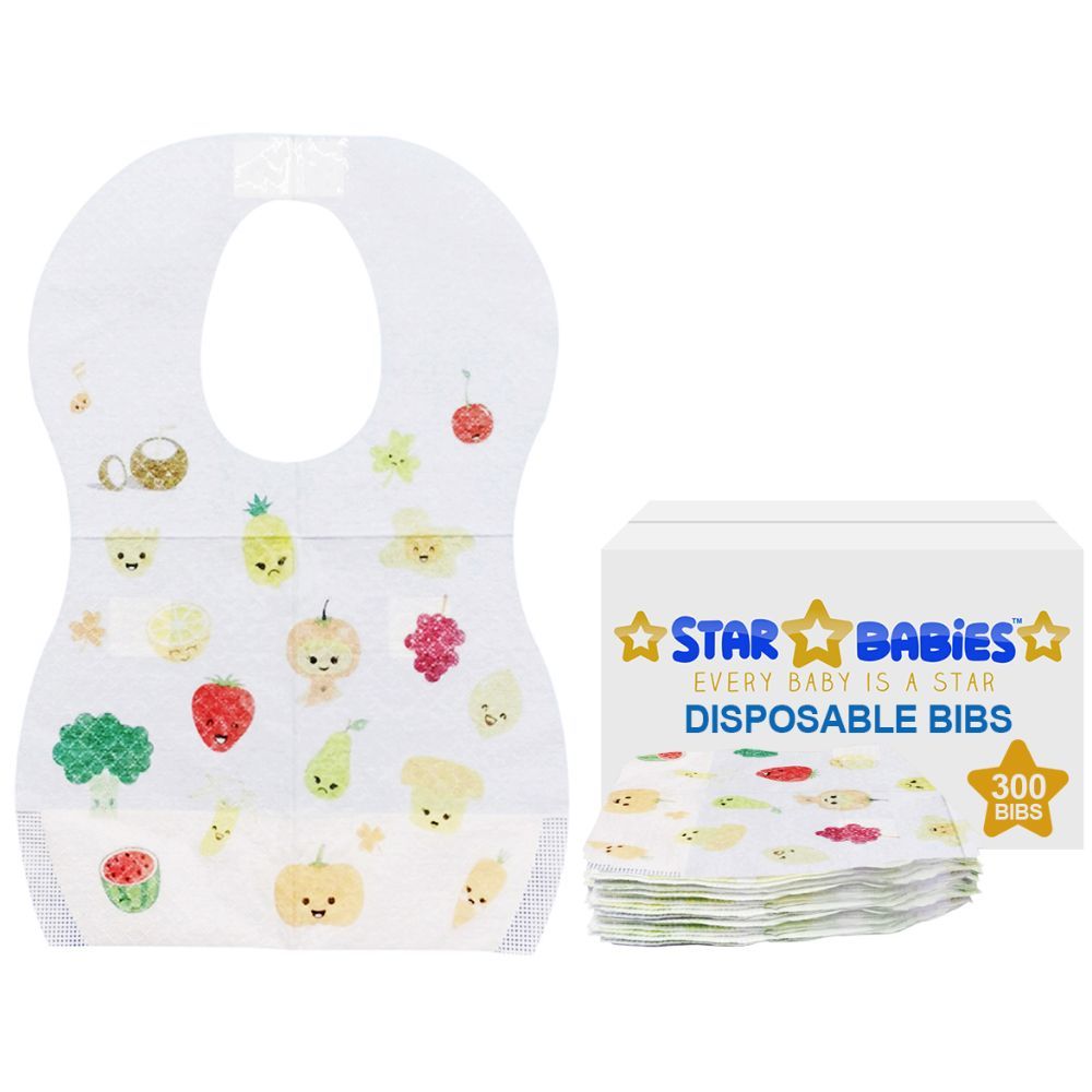 Star Babies - Fruit Printed Disposable Bibs Pack of 300