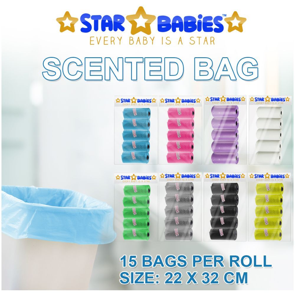 Star Babies - Scented Bag Roll - Pack of 40/600 Bags - Blue