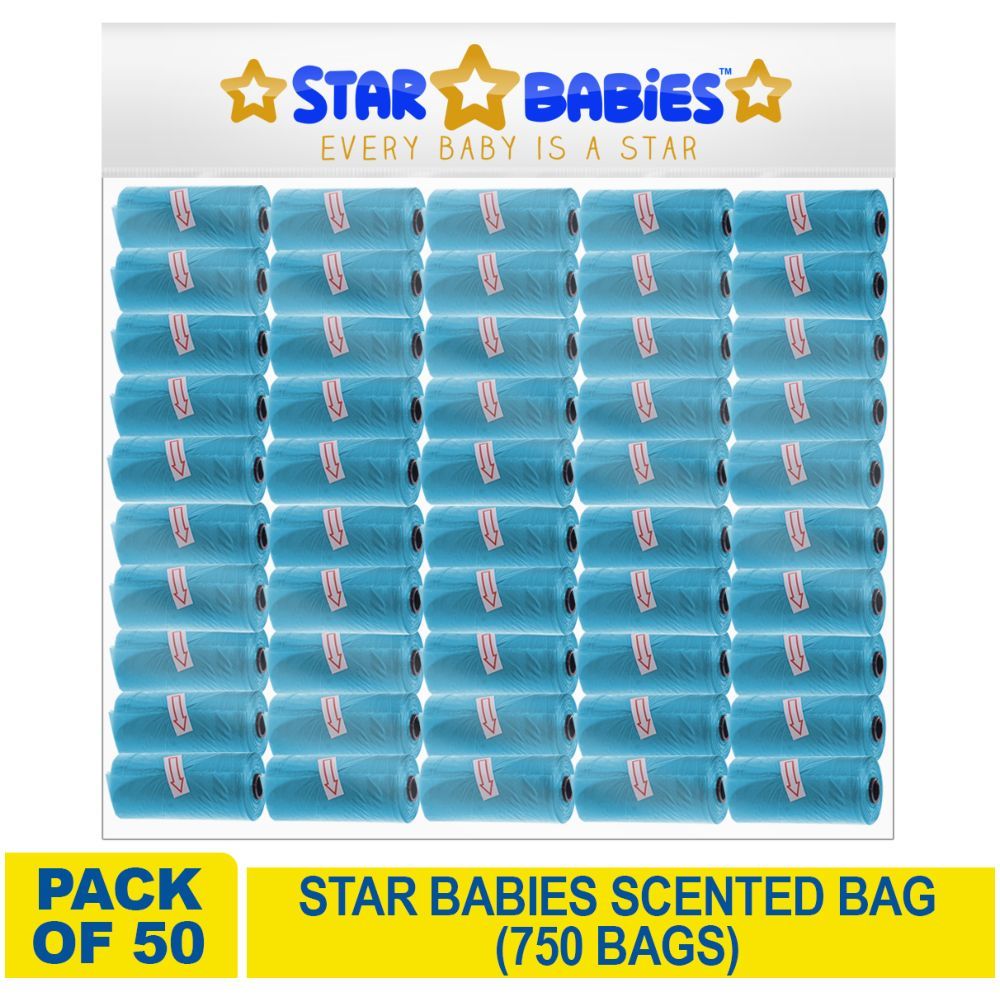 Star Babies - Scented Bag Roll - Pack of 50/750 Bags - Blue