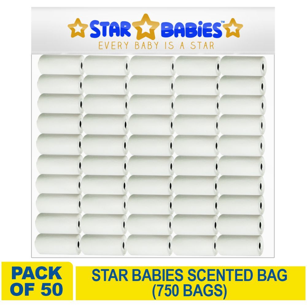 Star Babies - Scented Bag Roll - Pack of 50/750 Bags - White