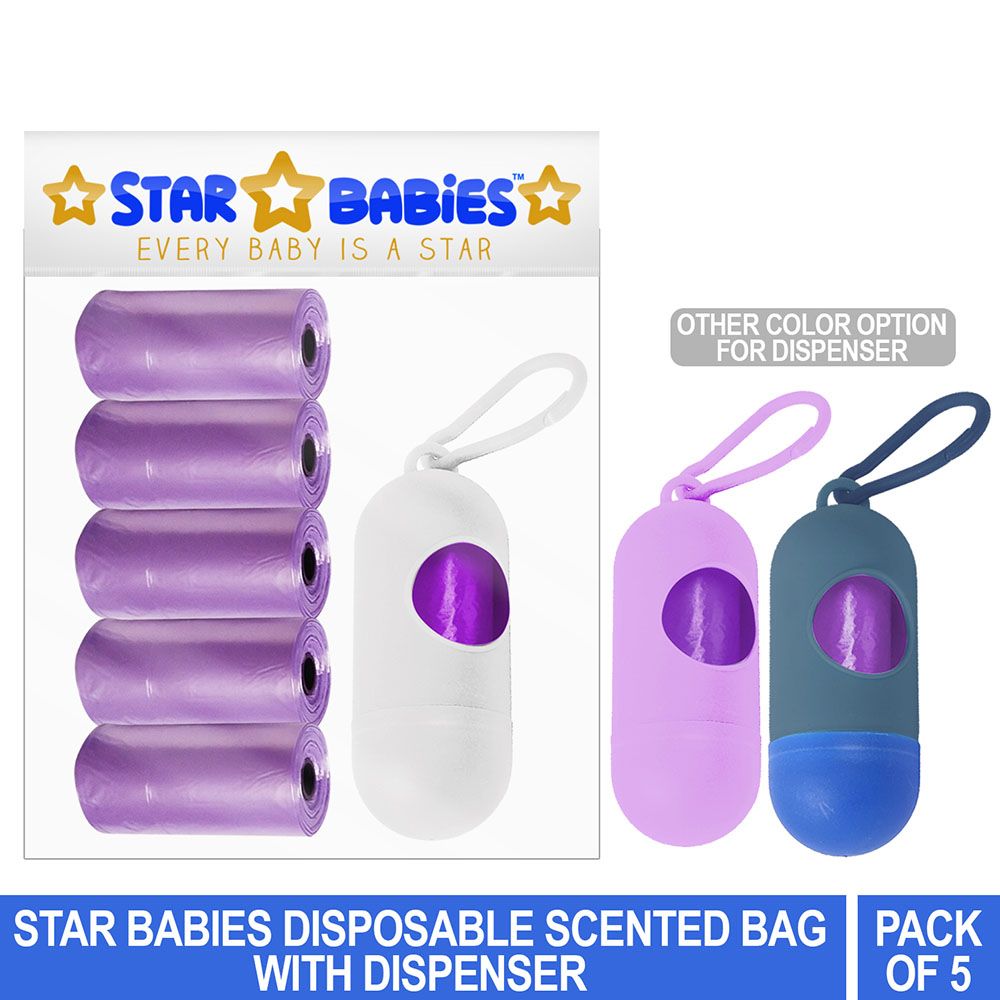 Star Babies - Pack of 5/75 Bags Scented Bag Lavender & Assorted Dispenser