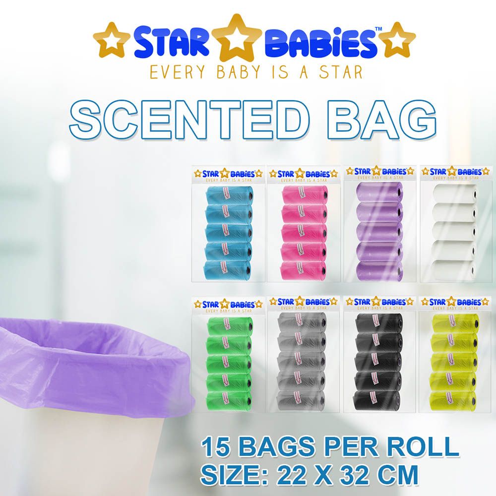 Star Babies - Pack of 5/75 Bags Scented Bag Lavender & Assorted Dispenser