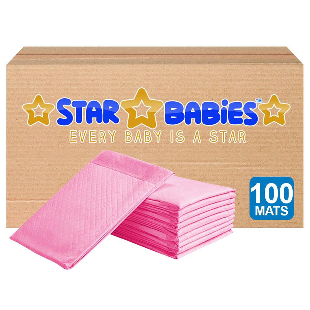 Star Babies - Disposable Changing Mats Pack of 100 - Pink