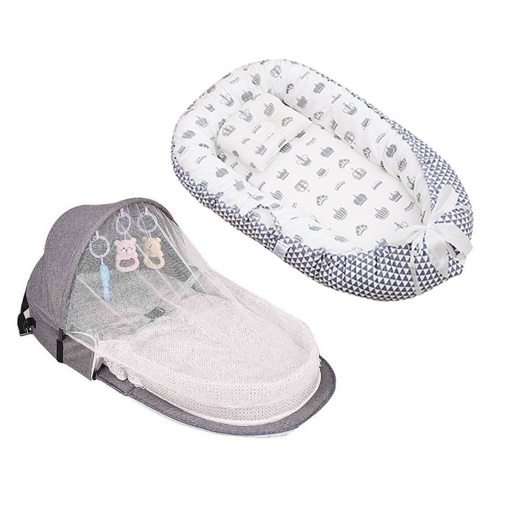 Star Babies - Baby Sleeping Pod And Bed with Mosquito Net-Grey