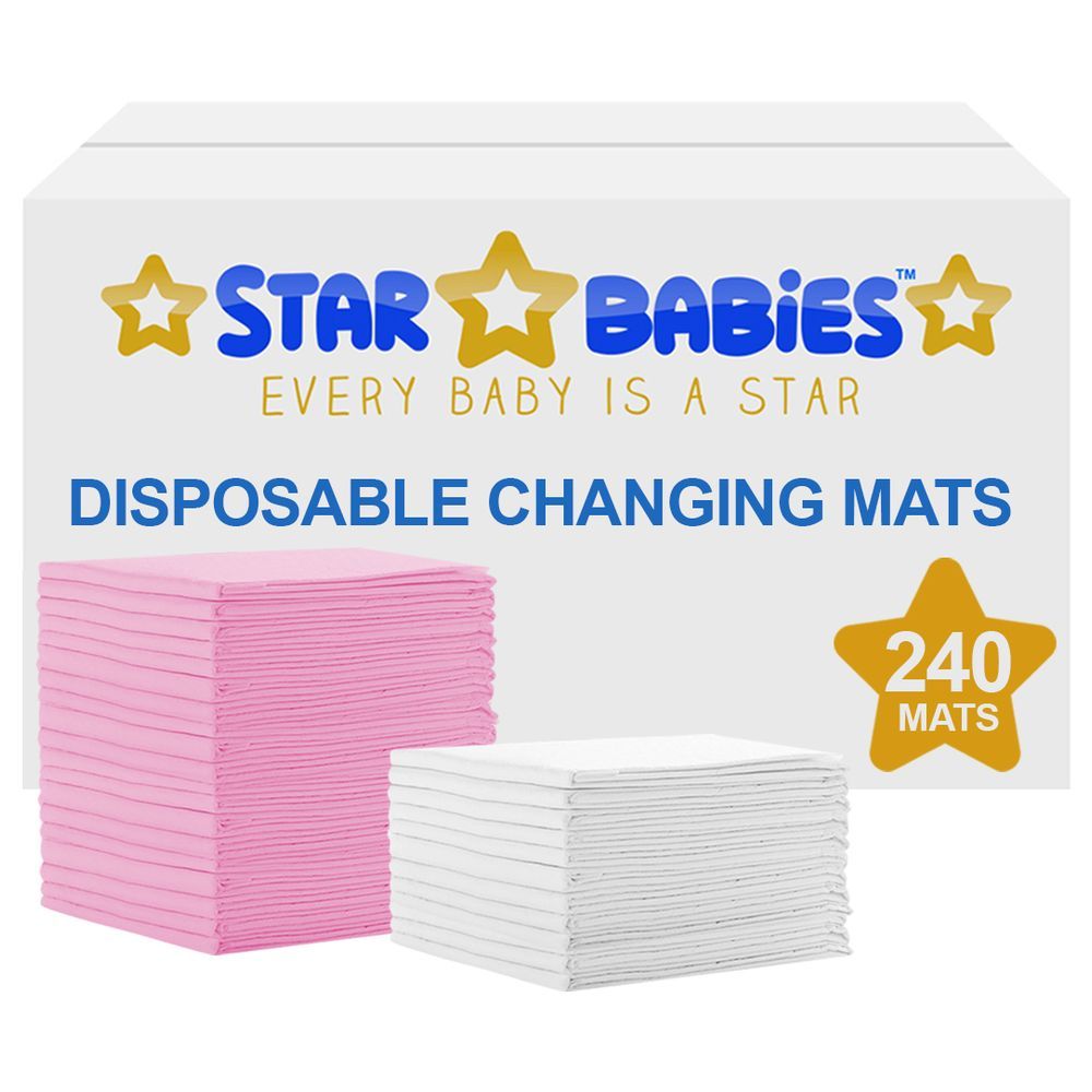 Star Babies - Disposable Changing mats (45x60cm) Large, Pack of 240 - Assorted