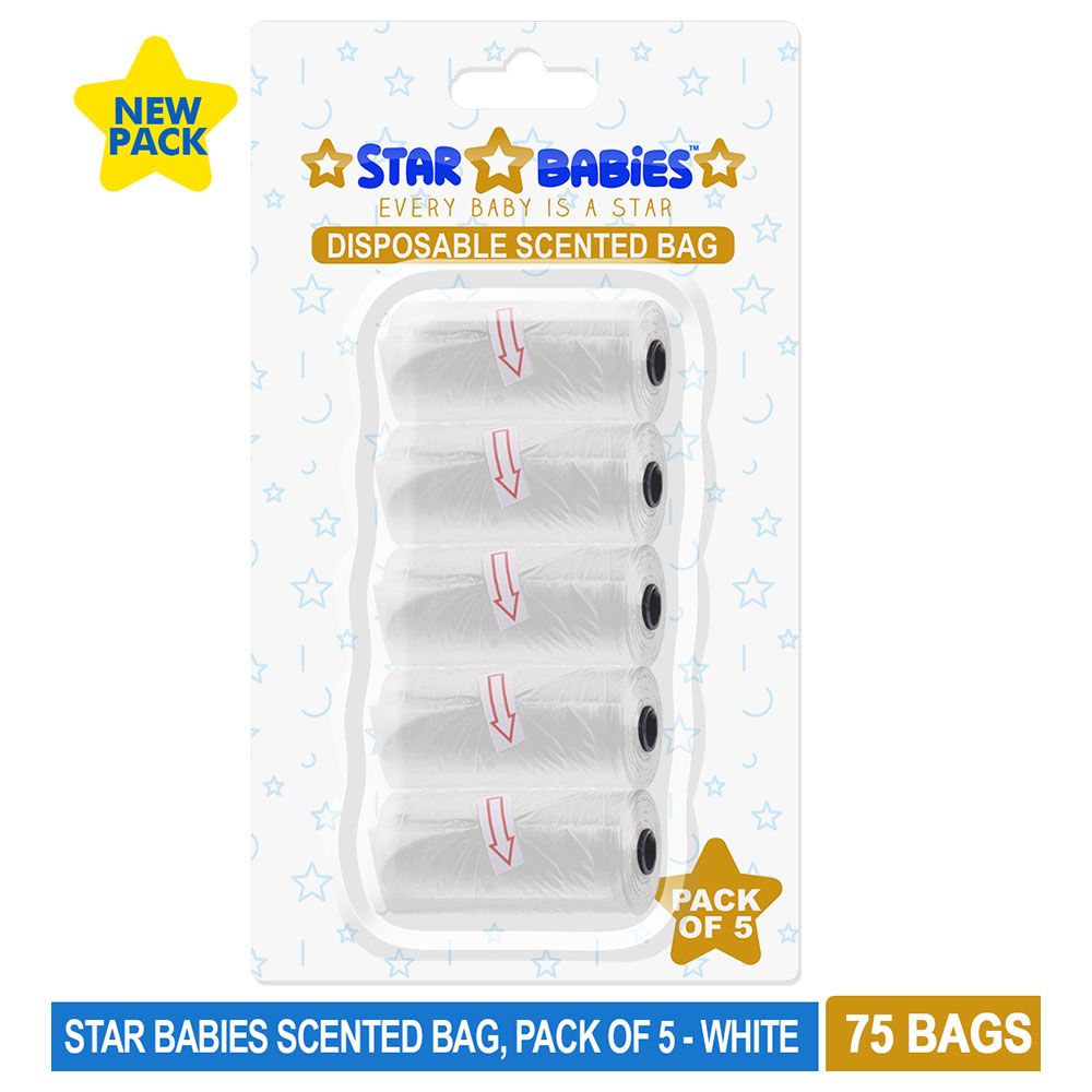 Star Babies - Scented Bag Blister - Pack of 5/75 Bags - White