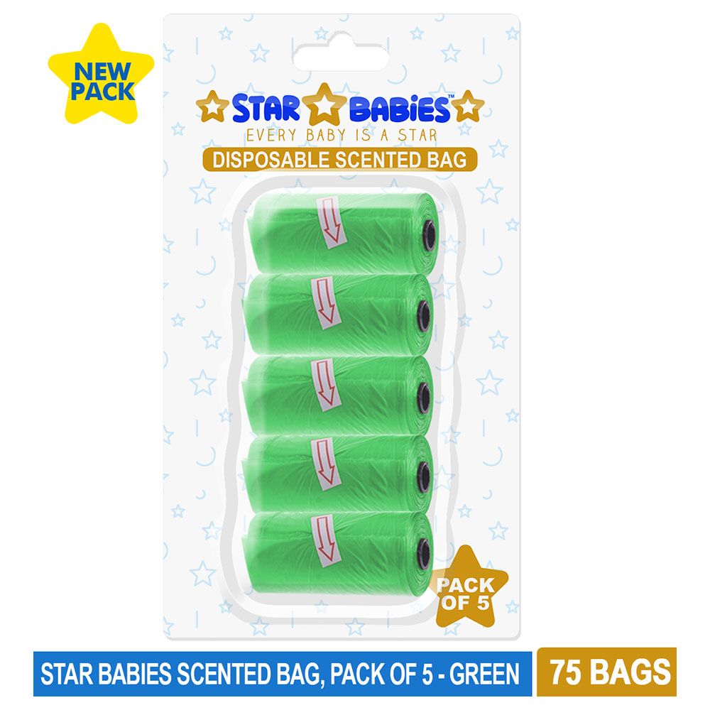 Star Babies - Scented Bag Blister - Pack of 5/75 Bags - Green