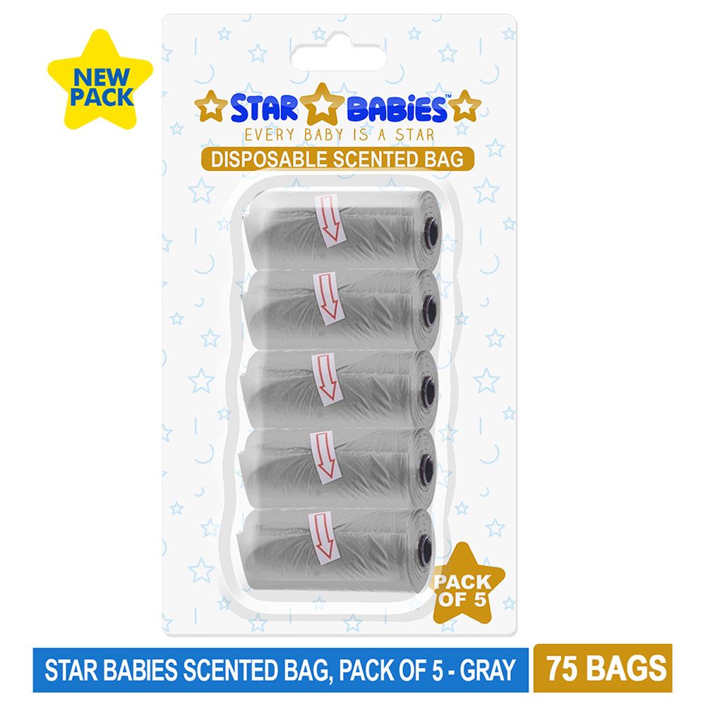 Star Babies - Scented Bag Blister - Pack of 5/75 Bags - Gray 