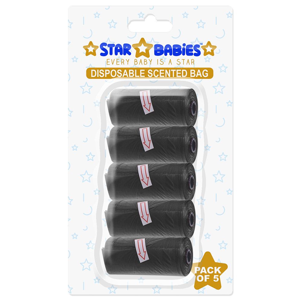 Star Babies - Scented Bag Blister - Pack of 5/75 Bags - Black