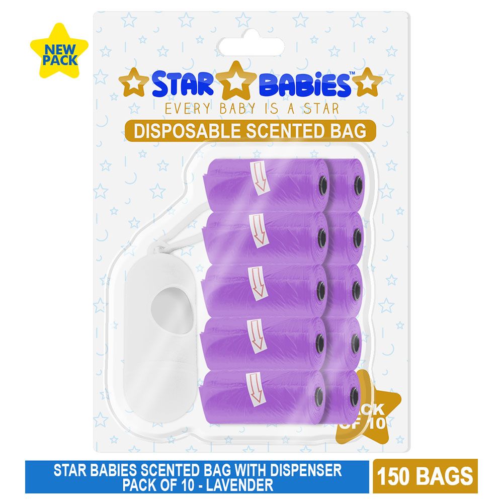 Star Babies - Scented Bag W/ Dispenser Blister - Pack of 10/150 Bags - Lavender