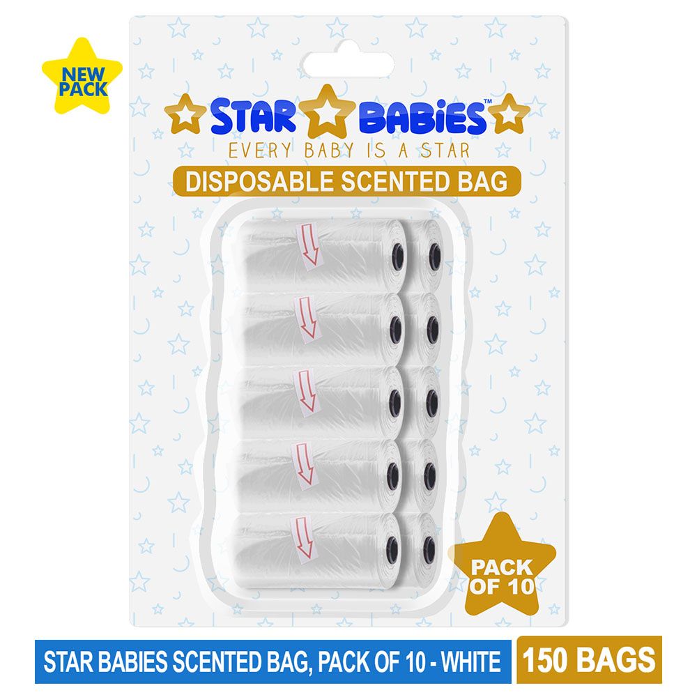 Star Babies - Scented Bag Blister - Pack of 10/150 Bags - White