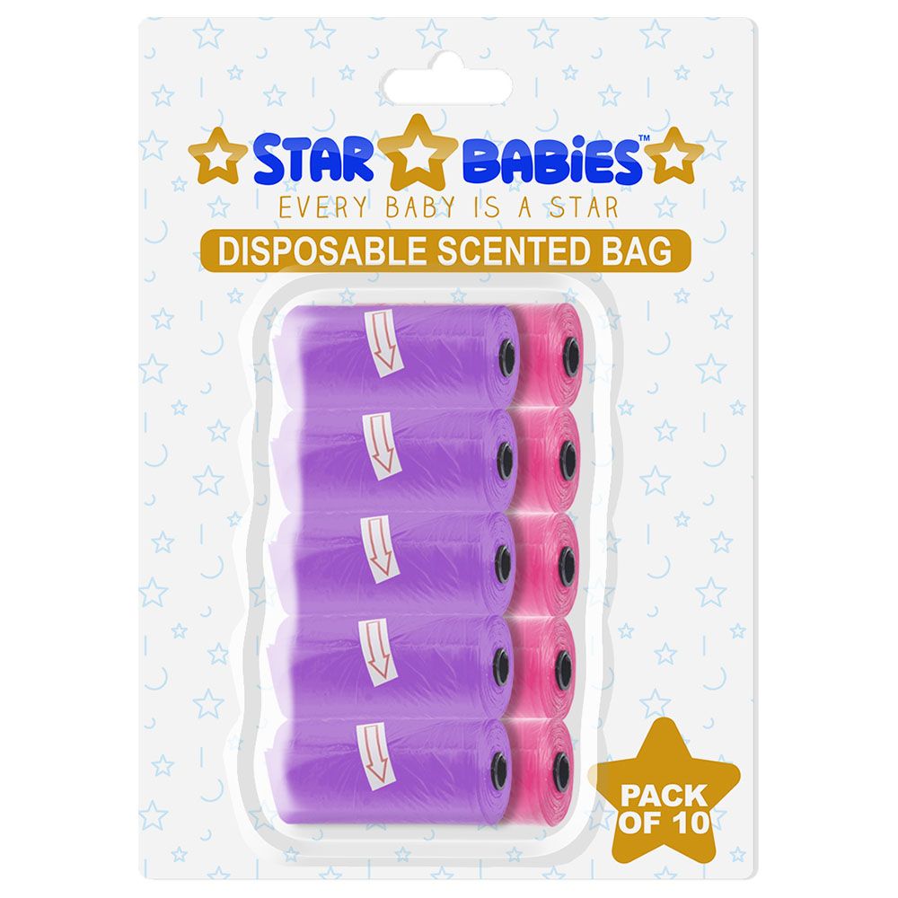 Star Babies - Scented Bag Blister - Pack of 10/150 Bags - Pink & Lavender