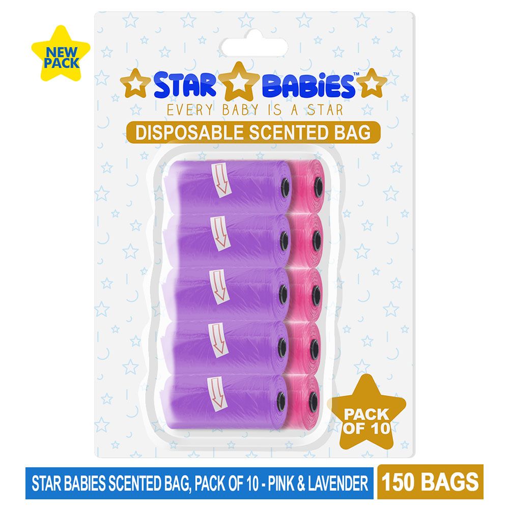 Star Babies - Scented Bag Blister - Pack of 10/150 Bags - Pink & Lavender