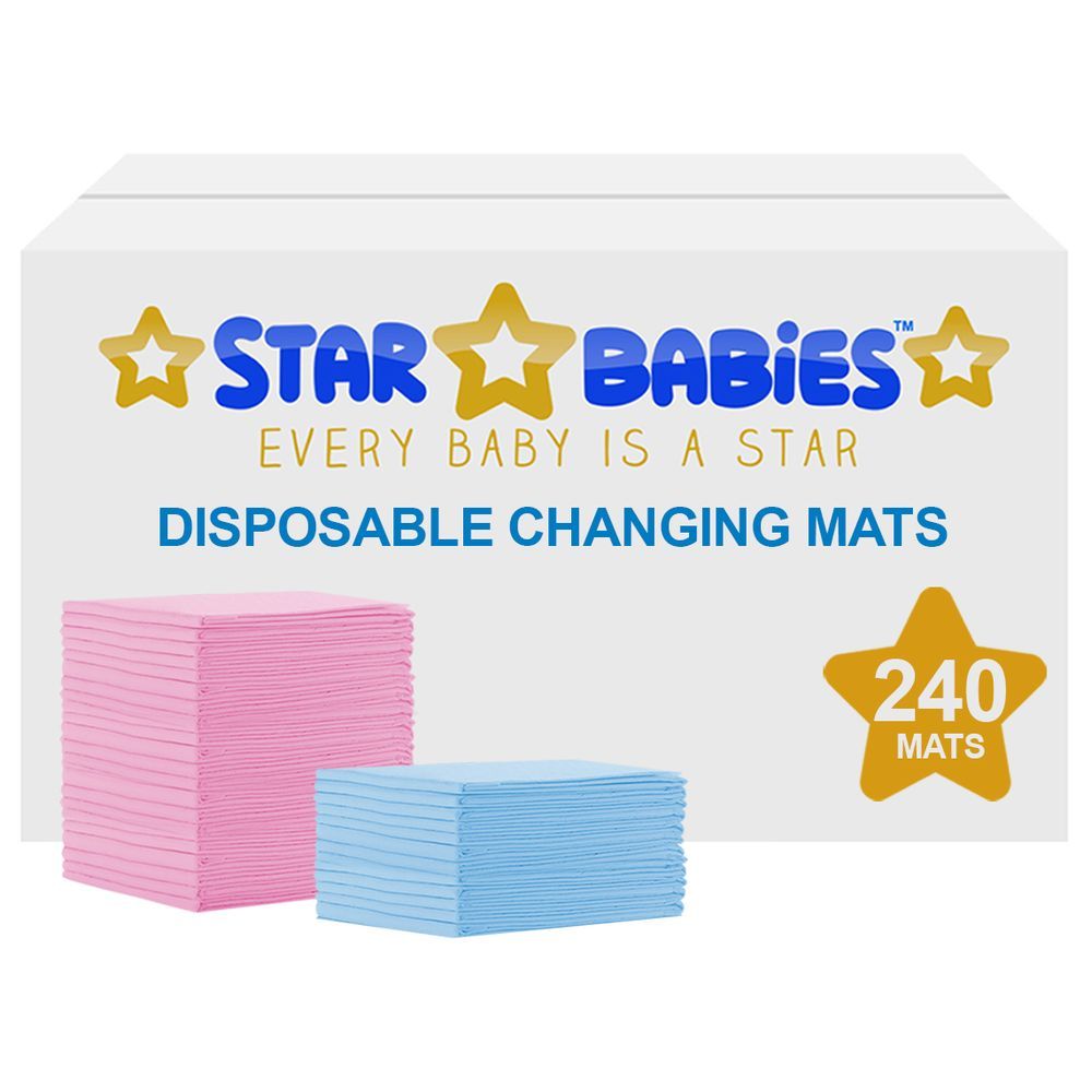 Star Babies - Disposable Changing mats (45x60cm) Large, Pack of 240 -Assorted