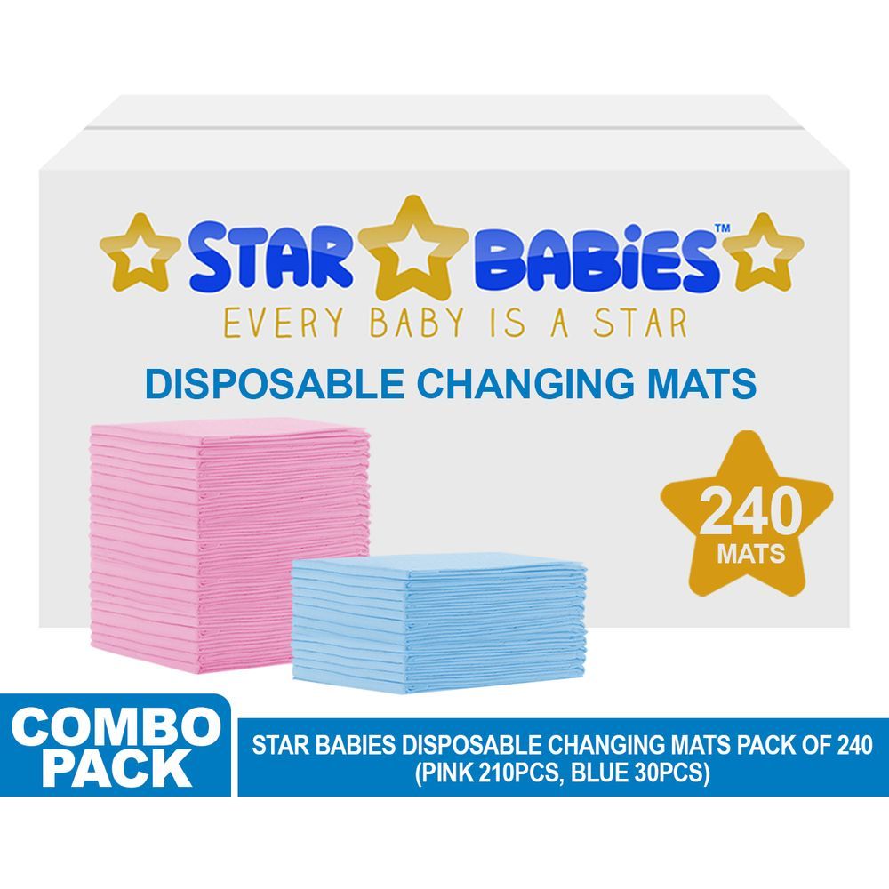 Star Babies - Disposable Changing mats (45x60cm) Large, Pack of 240 -Assorted