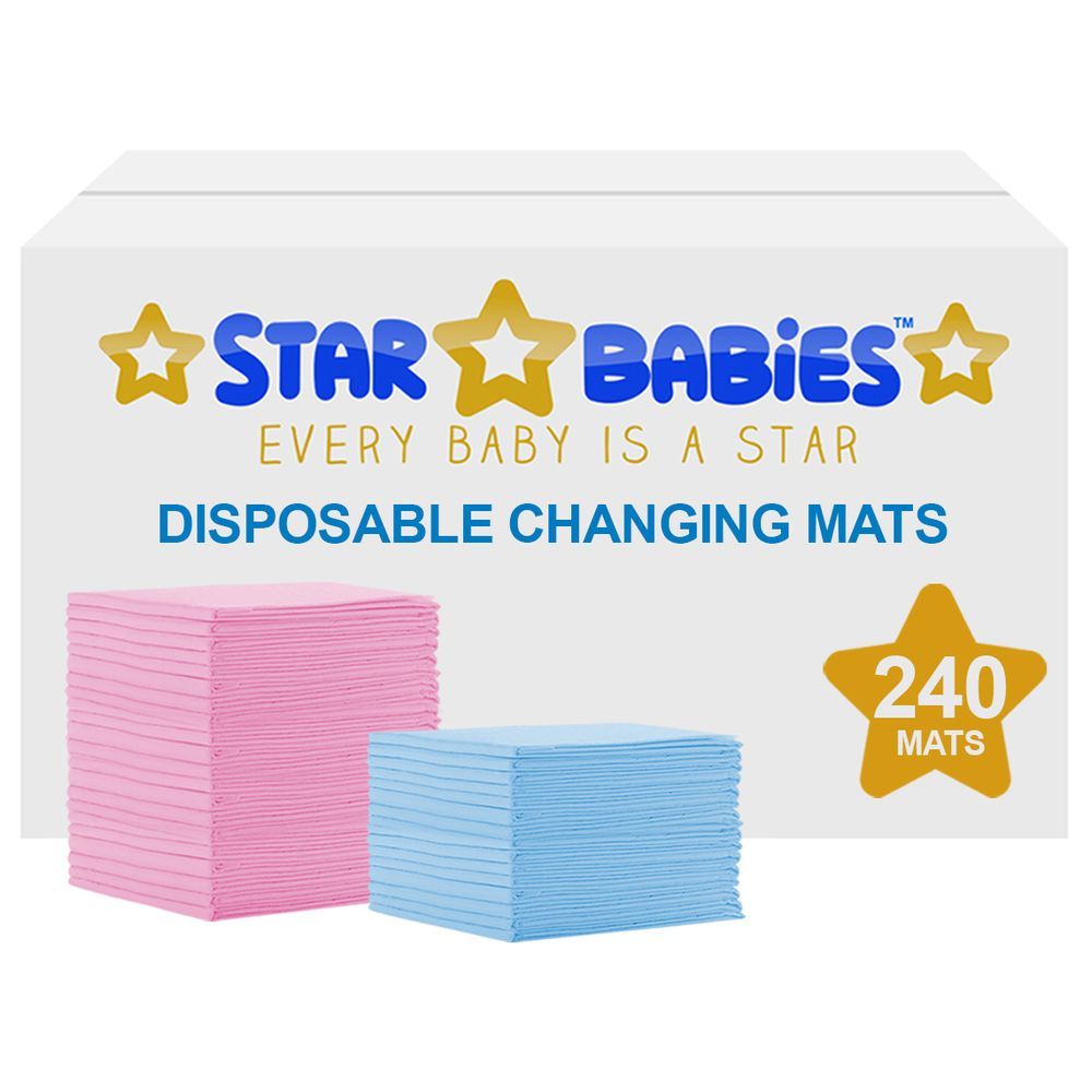 Star Babies - Disposable Changing mats (45x60cm) Large, Pack of 240 -Assorted