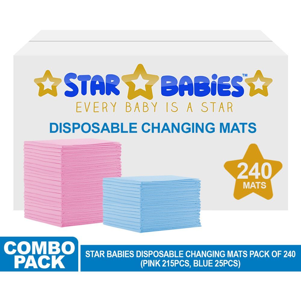 Star Babies - Disposable Changing mats (45x60cm) Large, Pack of 240 -Assorted