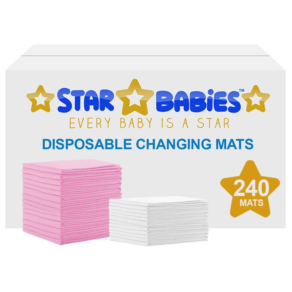 Star Babies - Disposable Changing mats (45x60cm) Large, Pack of 240- Assorted