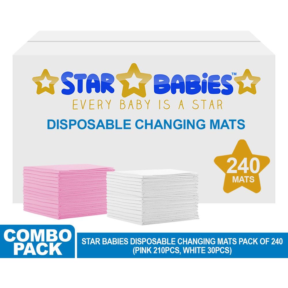 Star Babies - Disposable Changing mats (45x60cm) Large, Pack of 240- Assorted