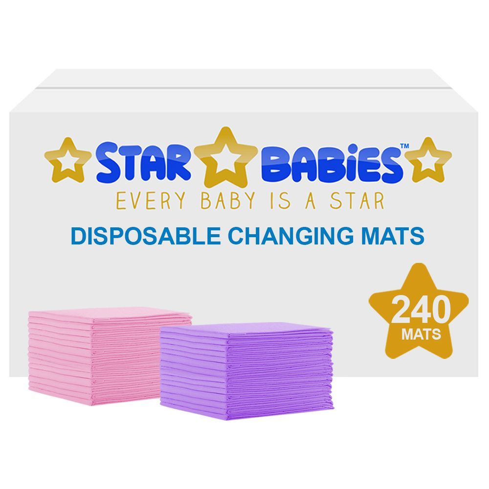 Star Babies - Disposable Changing mats (45x60cm) Large, Pack of 240- Assorted