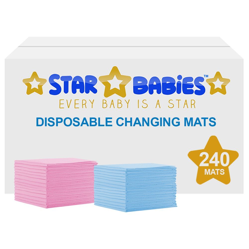 Star Babies - Disposable Changing mats (45x60cm) Large, Pack of 240- Assorted