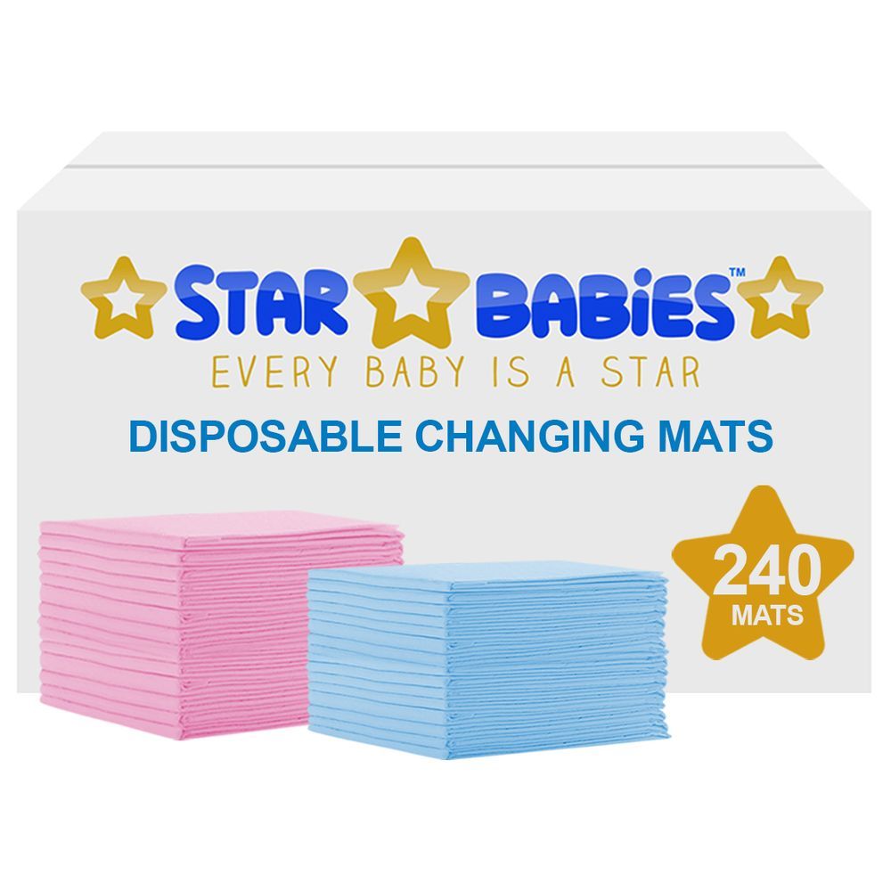 Star Babies - Disposable Changing mats (45x60cm) Large, Pack of 240 - Assorted