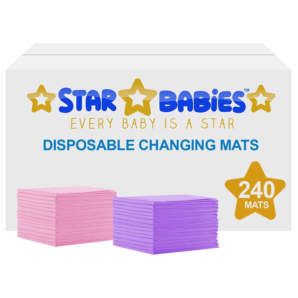 Star Babies - Disposable Changing mats (45x60cm) Large, Pack of 240 - Assorted