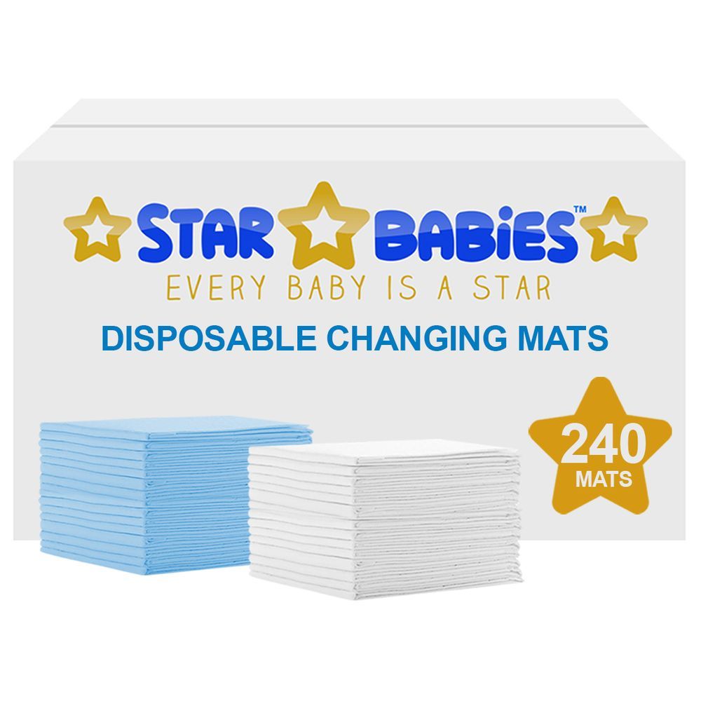 Star Babies - Disposable Changing mats (45x60cm) Large, Pack of 240 - Assorted