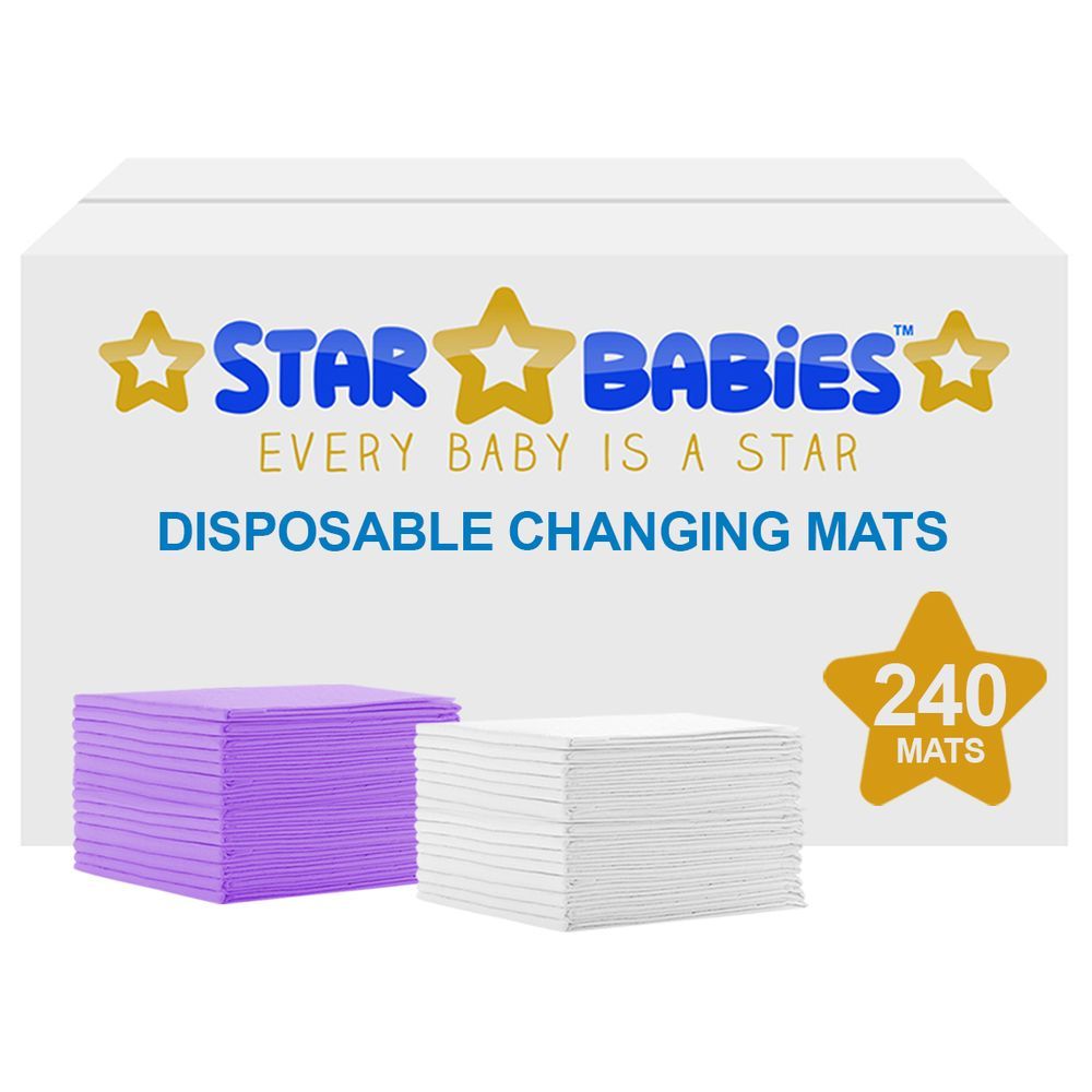 Star Babies - Disposable Changing mats (45x60cm) Large, Pack of 240 - Assorted