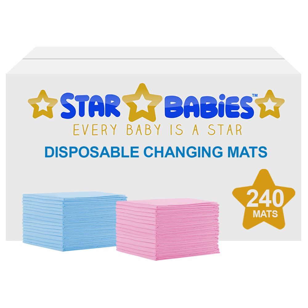 Star Babies - Disposable Changing mats (45x60cm) Large, Pack of 240 - Assorted