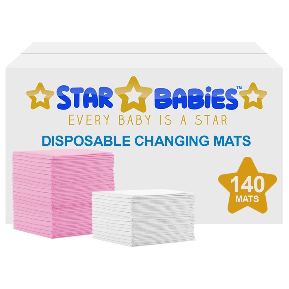 Star Babies - Disposable Changing mats (45x60cm) Large, Pack of 140- Assorted