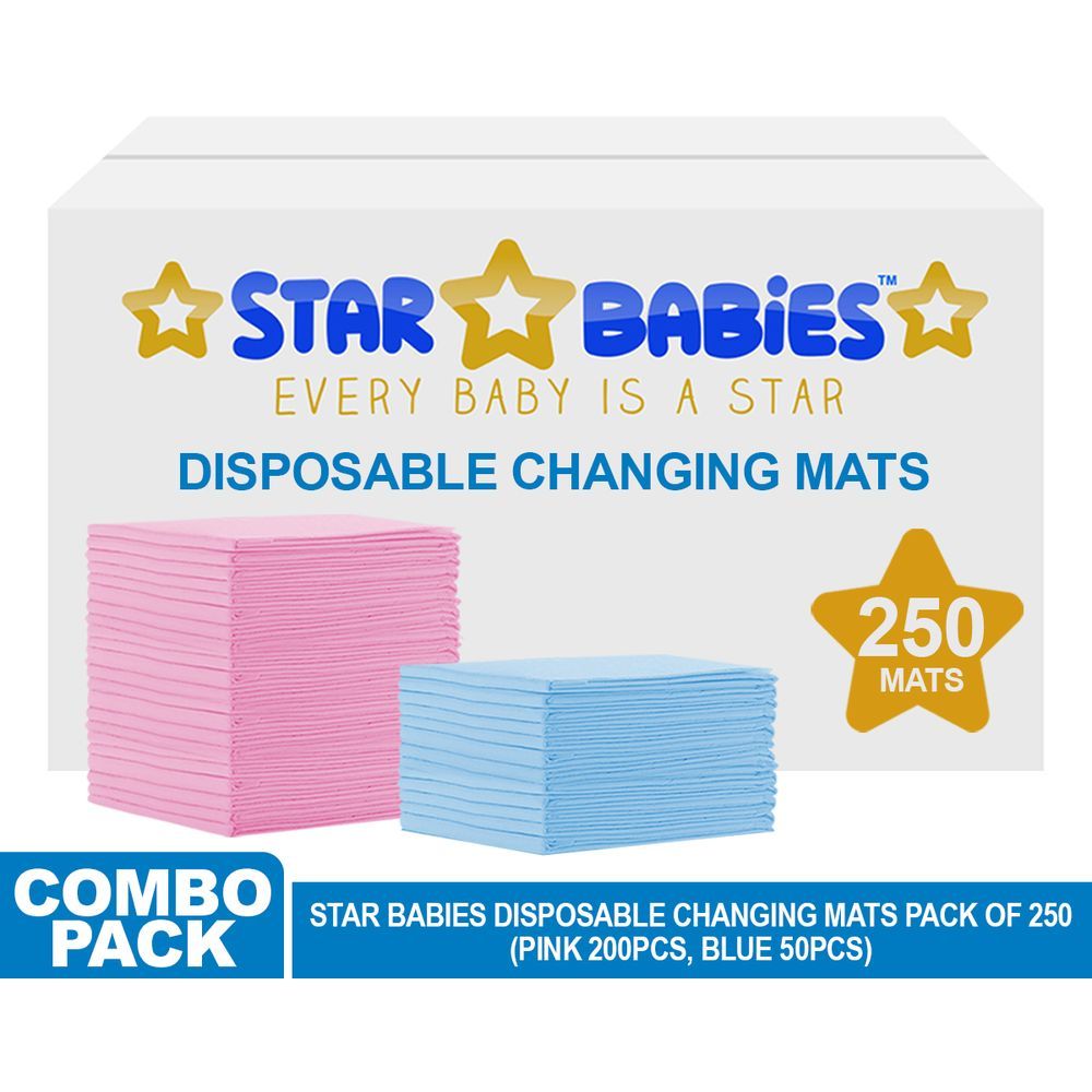 Star Babies - Disposable Changing mats (45x60cm) Large, Pack of 250- Assorted